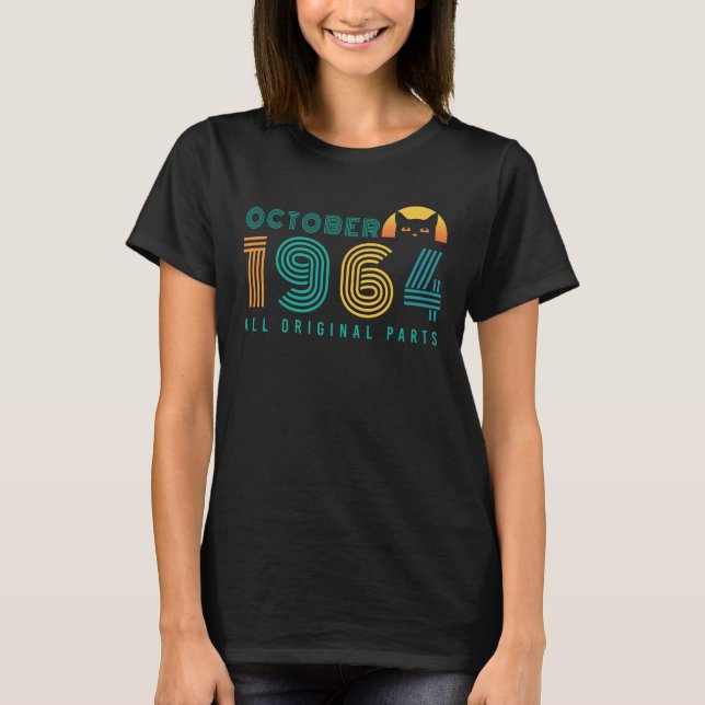 1964 October Cat Retro T-Shirt (Front)