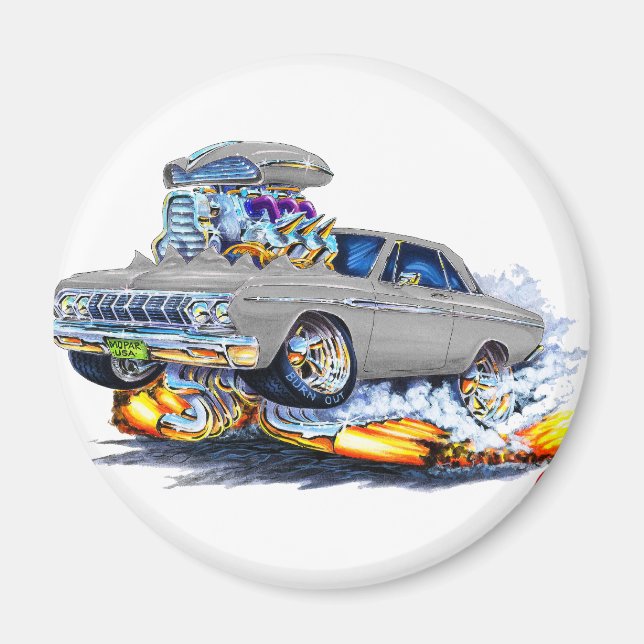 1964 Plymouth Grey Car Magnet (Front)