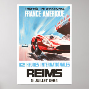 1964 Reims 12h Grand Prix racing Poster