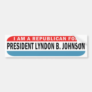 1964 Republican For Johnson LBJ Bumper Sticker