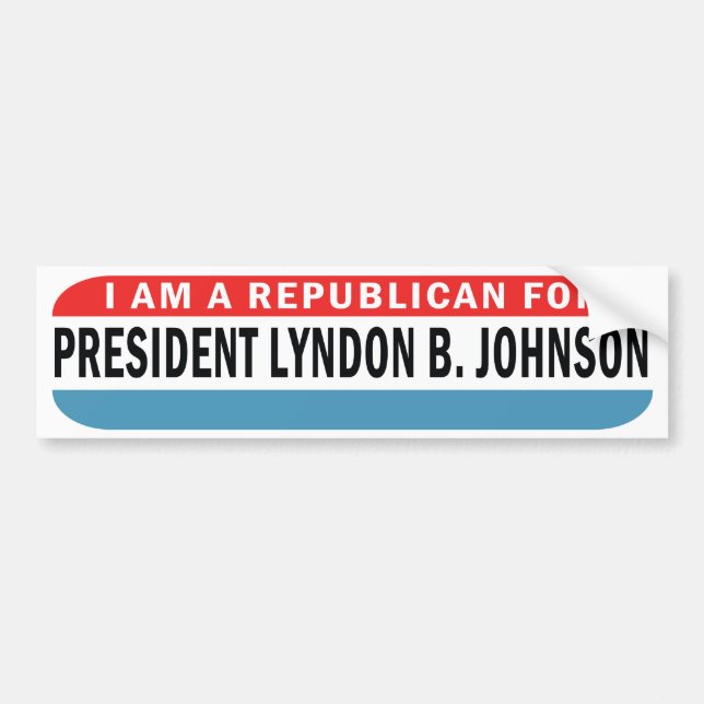 1964 Republican For Johnson LBJ Bumper Sticker (Front)