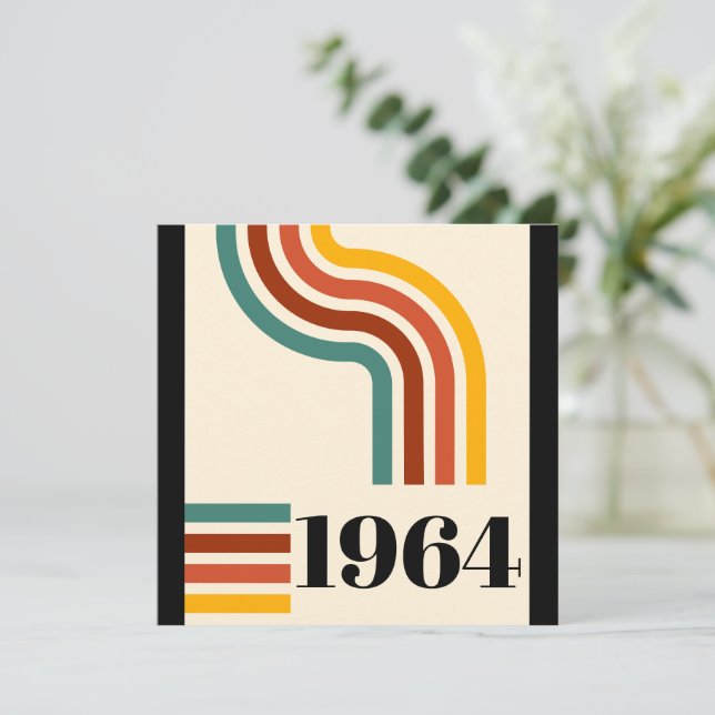 1964 Retro Stripe Vintage Poster Invitation (Standing Front)