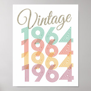 1964 Vintage Style Birthday Poster