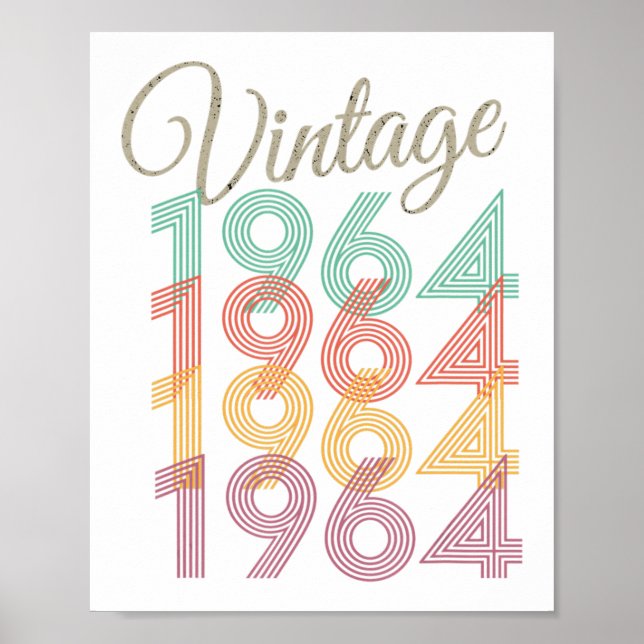 1964 Vintage Style Birthday  Poster (Front)