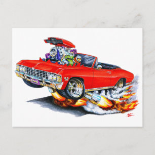 1965-66 Impala Red Convertible Postcard
