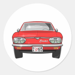1965 Chevrolet Corvair Front View Classic Round Sticker