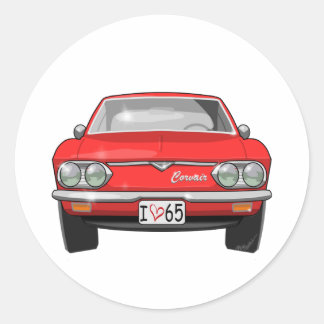 1965 Chevrolet Corvair Front View Classic Round Sticker
