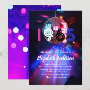 1965 Disco Ball 60th Birthday Party Invitation