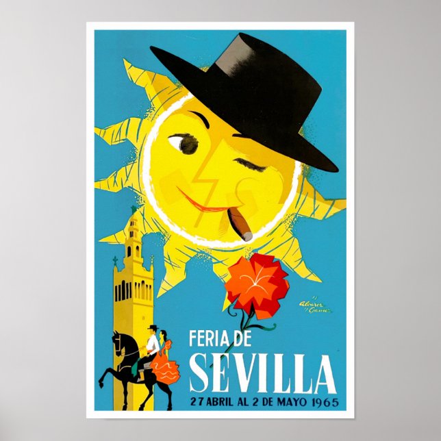 1965 Feria de Sevilla vintage travel Poster (Front)