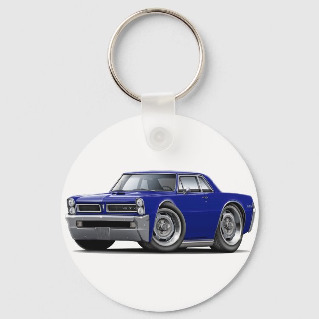 1965 GTO Dark Blue Car Key Ring (Front)