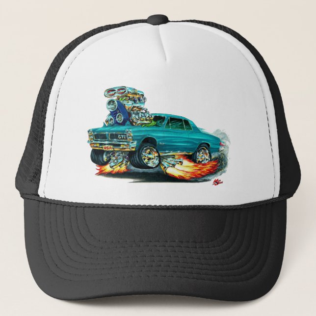 1965 GTO Teal Car Trucker Hat (Front)