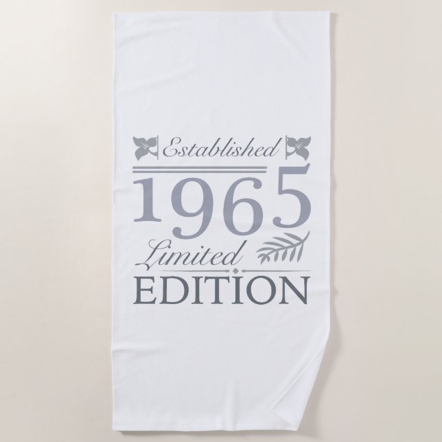 1965 Limited Edition 60th Birthday Beach Towel (Front)