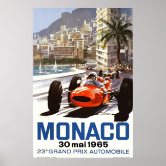 1965 Monaco Grand Prix Racing Poster