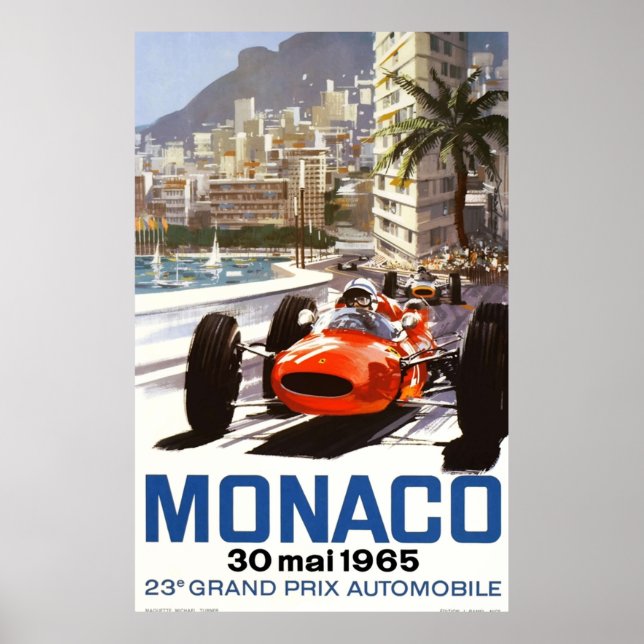 1965 Monaco Grand Prix Racing Poster (Front)