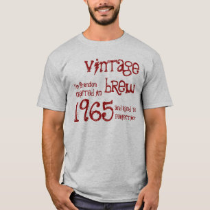 1965 or ANY YEAR Vintage Brew 50th Birthday Grey T-Shirt