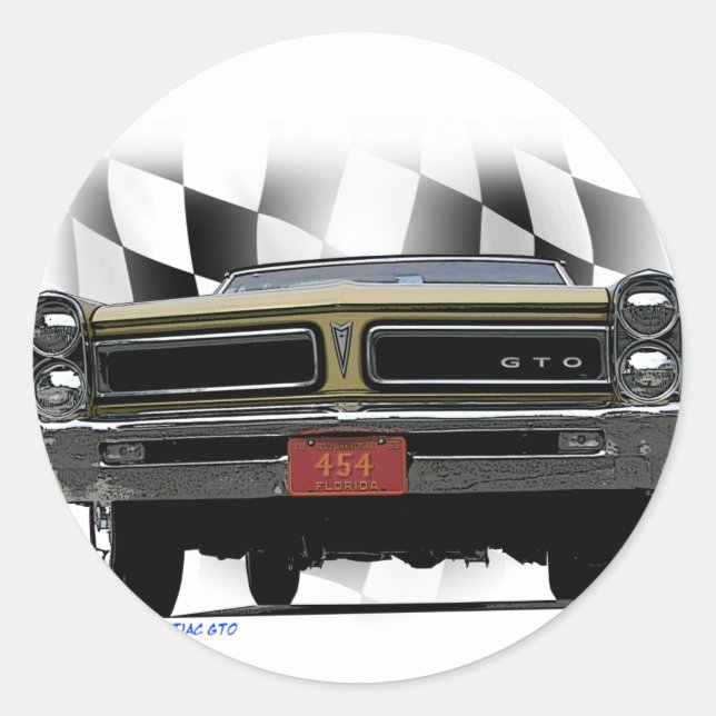 1965 Pontiac GTO Classic Round Sticker (Front)