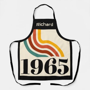 1965 Retro Stripe Vintage 60th Birthday  Apron