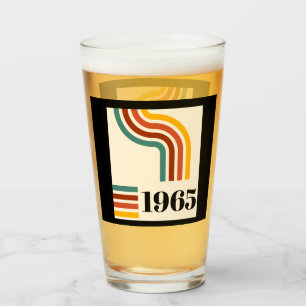 1965 Retro Stripe Vintage Poster Glass