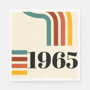 1965 Retro Stripe Vintage Poster Napkin