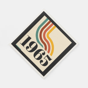 1965 Retro Stripe Vintage Poster Napkin
