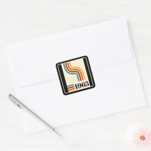 1965 Retro Stripe Vintage Poster Square Sticker