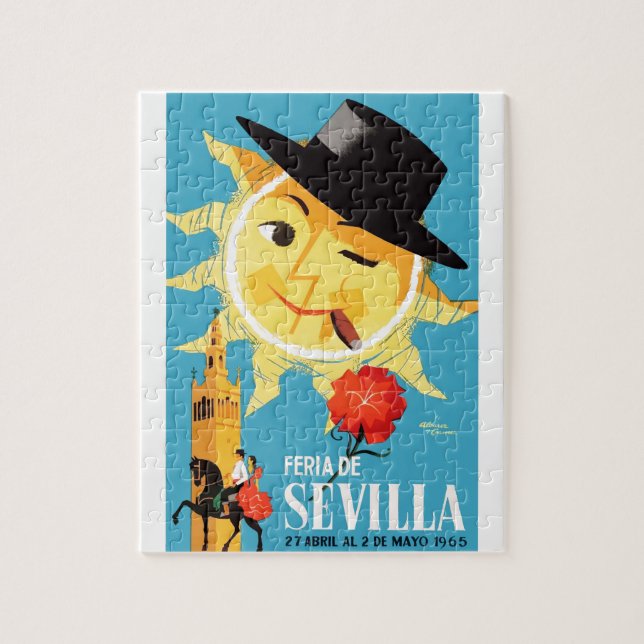 1965 Seville Spain April Fair Poster Jigsaw Puzzle (Vertical)