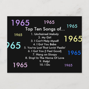 1965 Songs Postcard