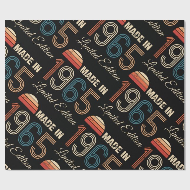 1965 Vintage 60th Birthday Wrapping Paper (Flat)