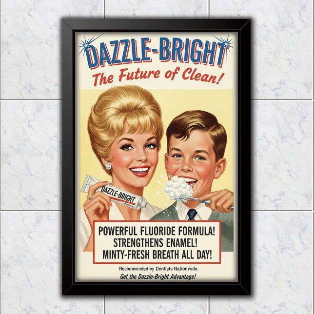 1965 Vintage Dazzle-Bright Toothpaste Advertising Poster (Creator Uploaded)