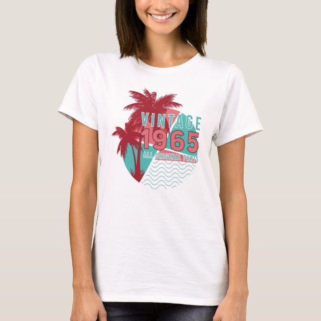 1965 Vintage Palm Tree Gift Idea T-Shirt (Front)