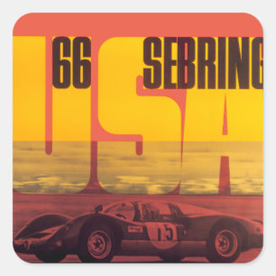 1966 12 Hours of Sebring Square Sticker