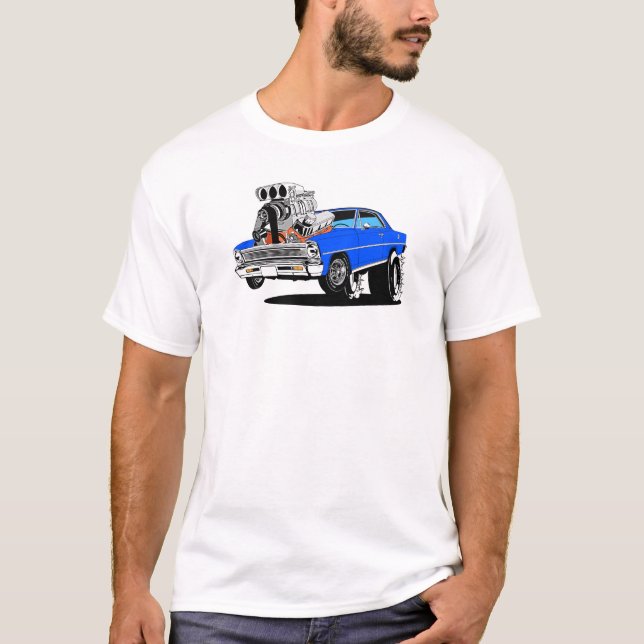 1966 1967 Chevy Nova II Cartoon Hot Rod T-Shirt (Front)