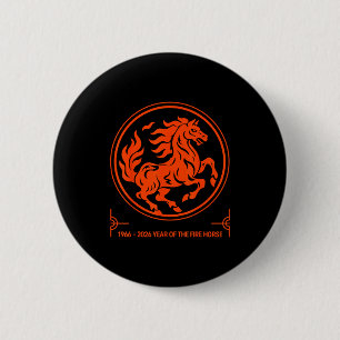1966 2026 year of the fire horse 60th birthday 6 cm round badge