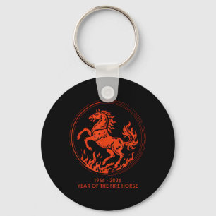 1966 2026 Year of The Fire Horse 60th Birthday Key Ring