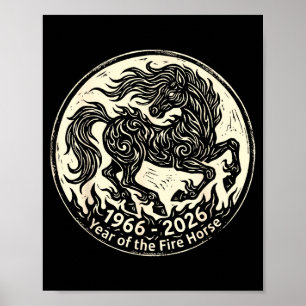 1966 2026 year of the fire horse chinese zodiac poster
