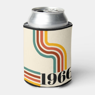 1966 60th Birthday Retro Stripe Vintage Can Cooler