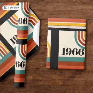1966 60th Birthday Retro Stripe Vintage Wrapping Paper