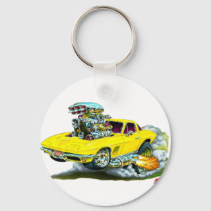 1966-67 Corvette Yellow Car Key Ring