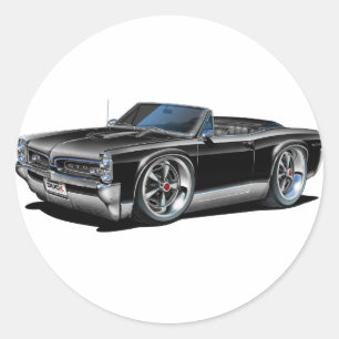 1966/67 GTO Black Convertible Classic Round Sticker