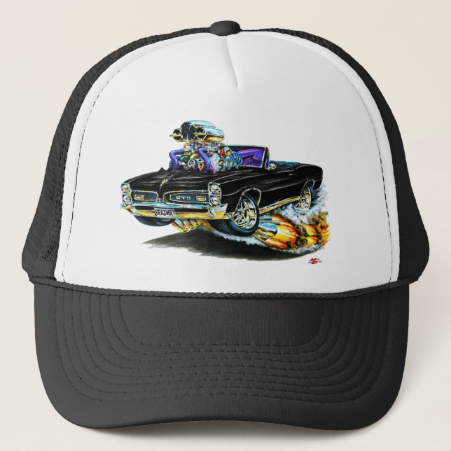 1966-67 GTO Black Convertible Trucker Hat (Front)