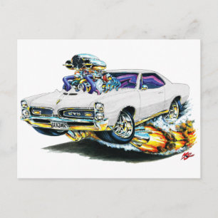 1966-67 GTO White Car Postcard