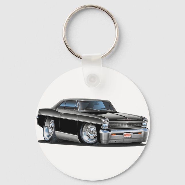 1966-67 Nova Black Car Key Ring (Front)