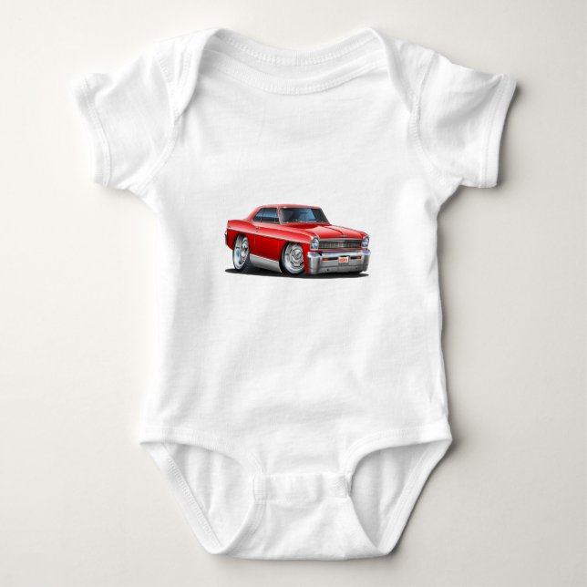 1966-67 Nova Red Car Baby Bodysuit (Front)