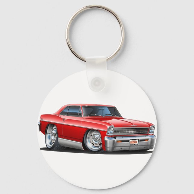 1966-67 Nova Red Car Key Ring (Front)