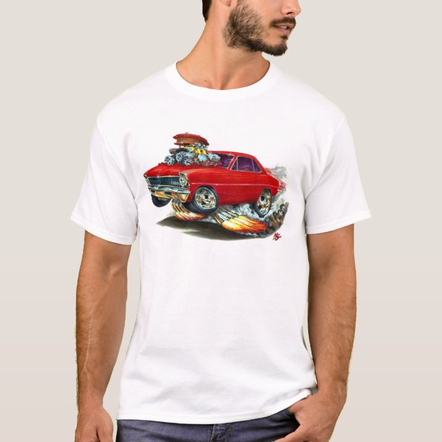 1966-67 Nova Red Car T-Shirt (Front)