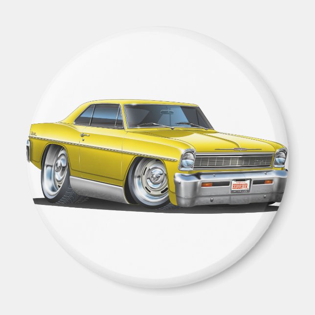 1966-67 Nova Yellow Car Magnet (Front)