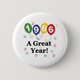 1966 A Great Year Birthday 6 Cm Round Badge