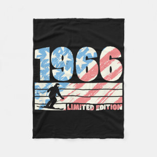 1966 Birth Year Limited Edition 80s Style Skiing B Fleece Blanket