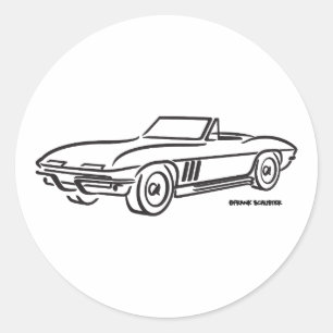 1966 Chevrolet Corvette Classic Round Sticker