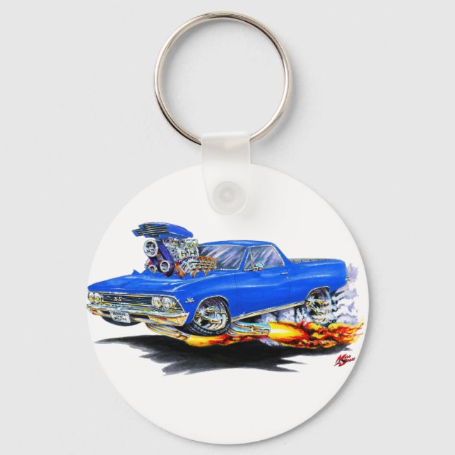 1966 El Camino Blue Truck Key Ring (Front)